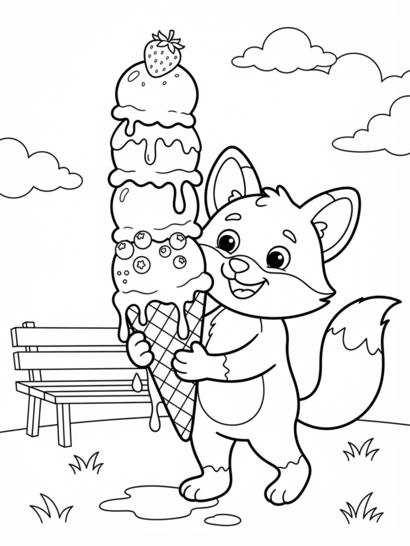 Fox Eating Ice Cream