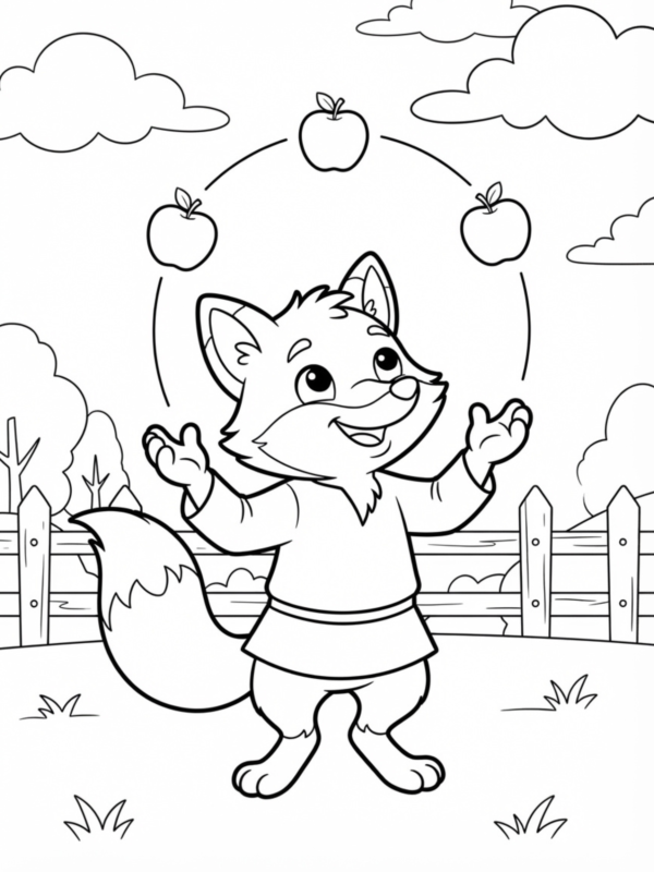 Fox Juggling Apples