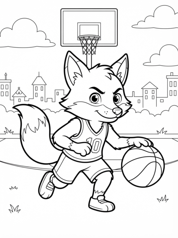 Fox Playing Basketball