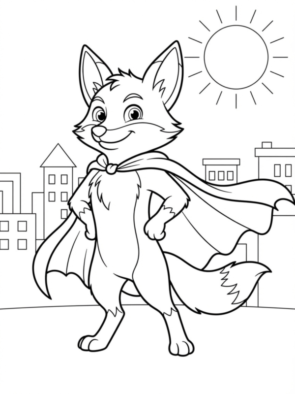 Fox Wearing a Superhero Cape