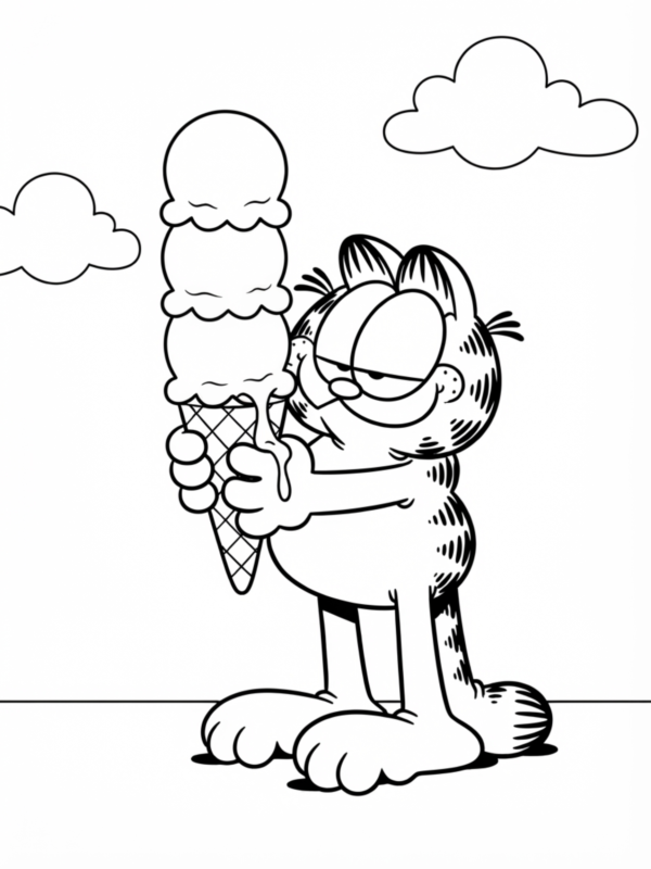Garfield Eating Ice Cream