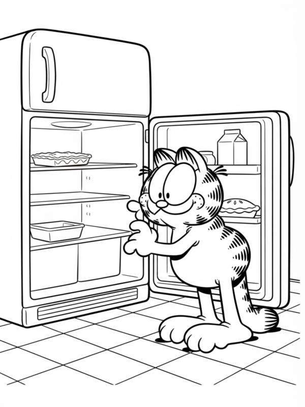 Garfield Opening the Fridge
