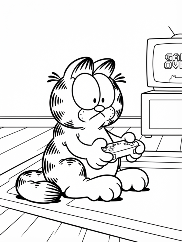 Garfield Playing Video Games