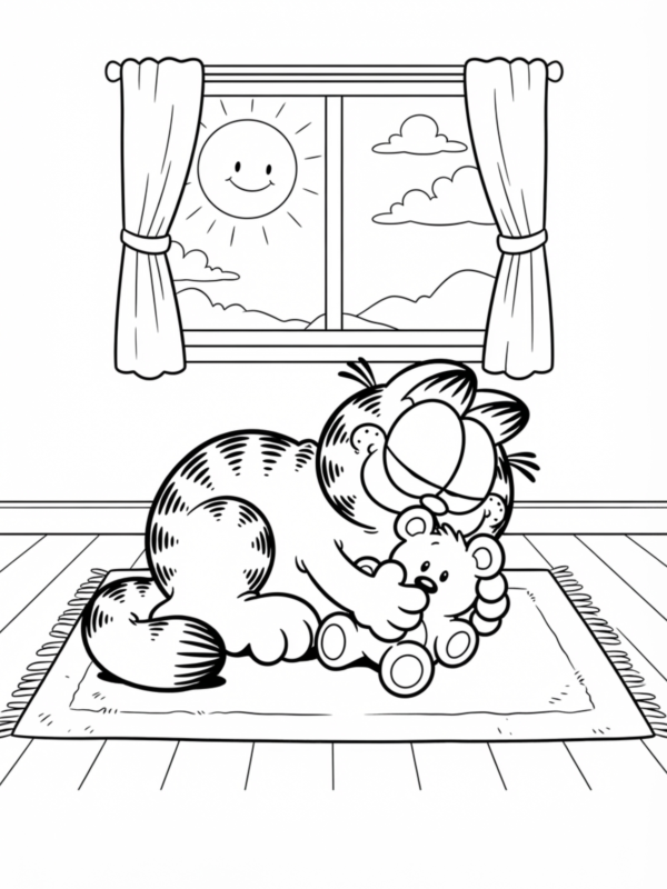 Garfield Sleeping on Pookie