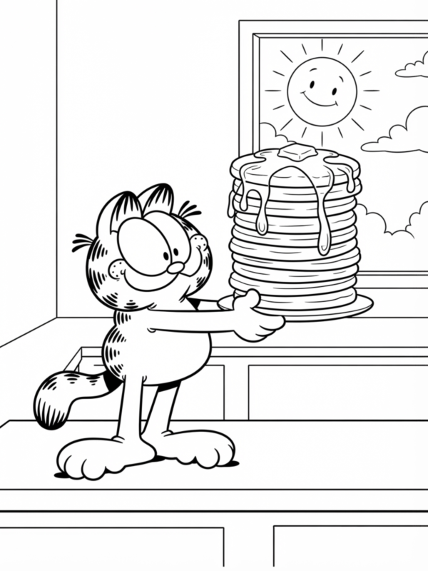 Garfield Stacking Pancakes
