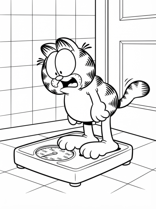 Garfield Staring at a Scale