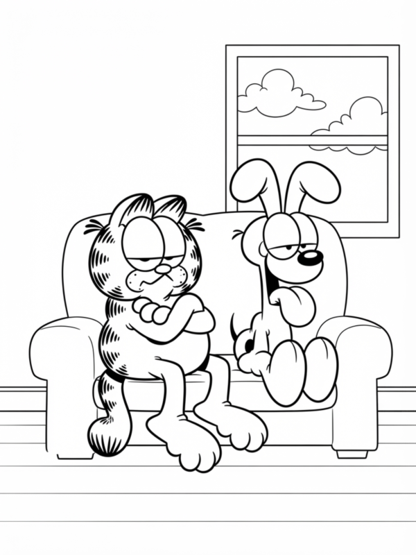 Garfield and Odie on the Couch