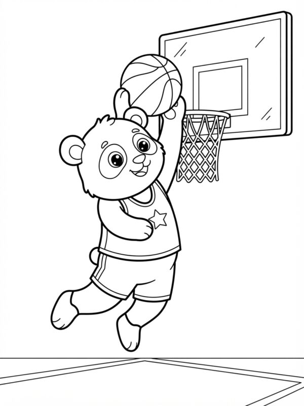 Panda Playing Basketball