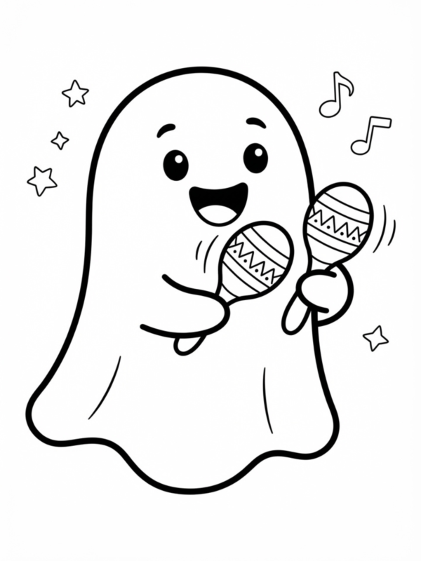 Ghost Making Music with Maracas