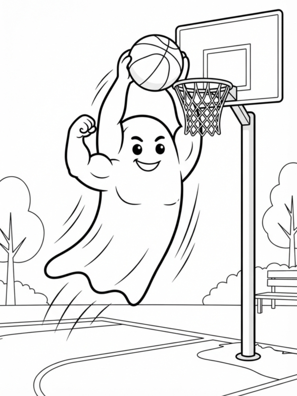 Ghost Playing Basketball
