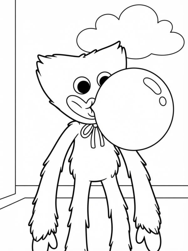 Huggy Wuggy Blowing Bubble Gum