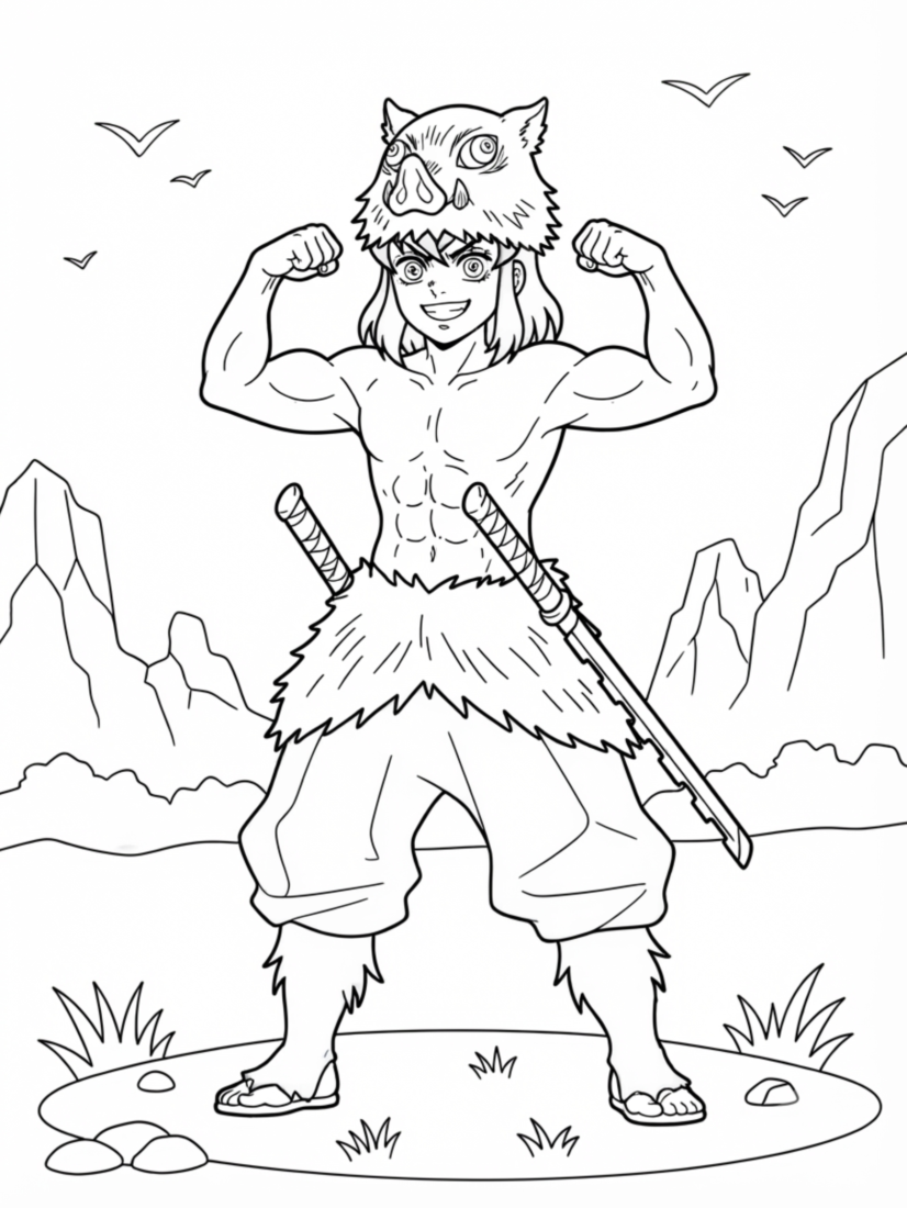 Inosuke Flexing Muscles
