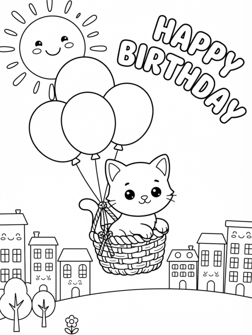Kitten's Balloon Ride
