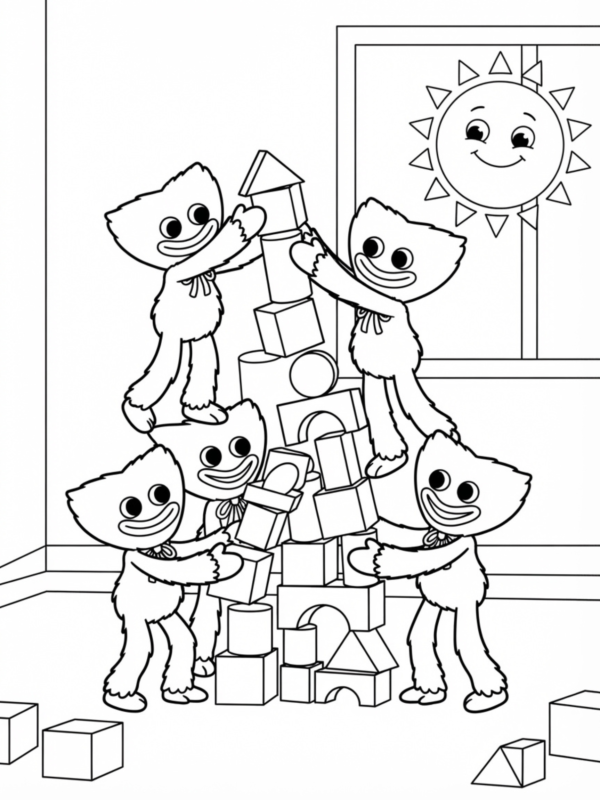 Mini Huggies Building a Tower