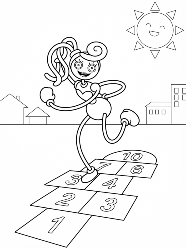 Mommy Long Legs Playing Hopscotch