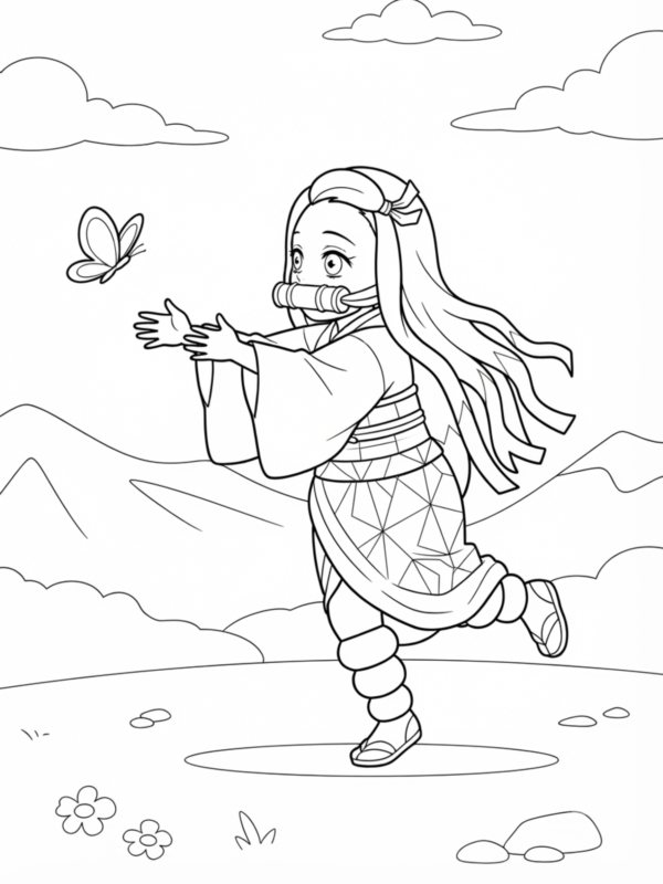 Nezuko Chasing a Butterfly