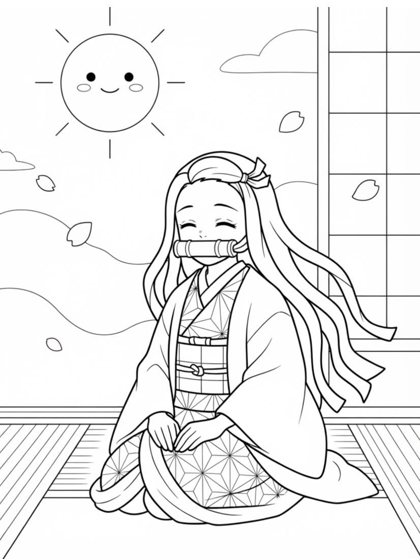 Nezuko Sitting Neatly