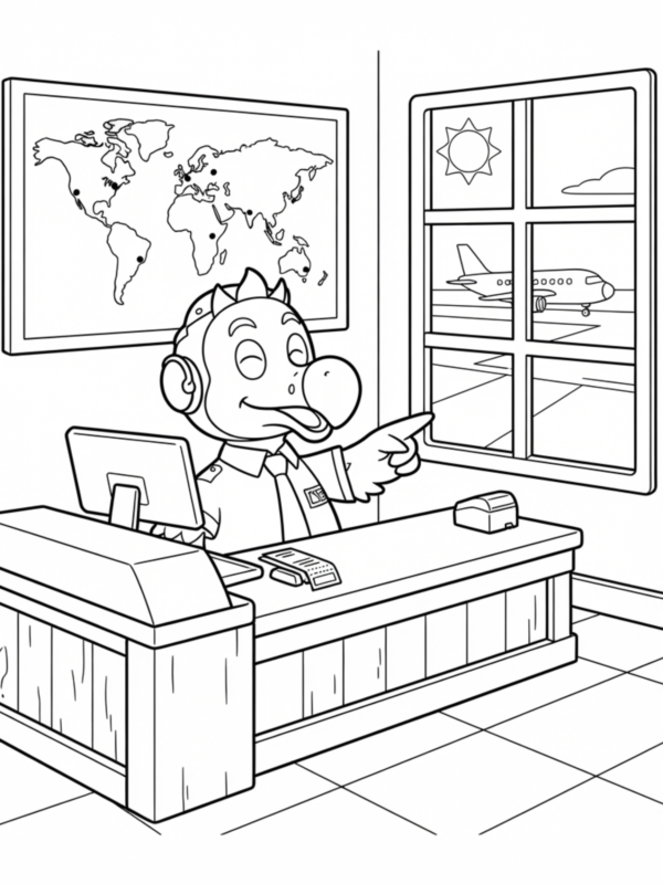 Orville at the Dodo Airlines Desk