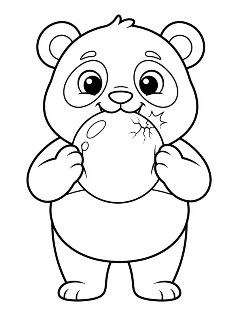 Panda Blowing Bubble Gum