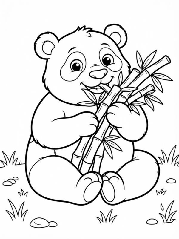 Panda Eating Bamboo Shoots