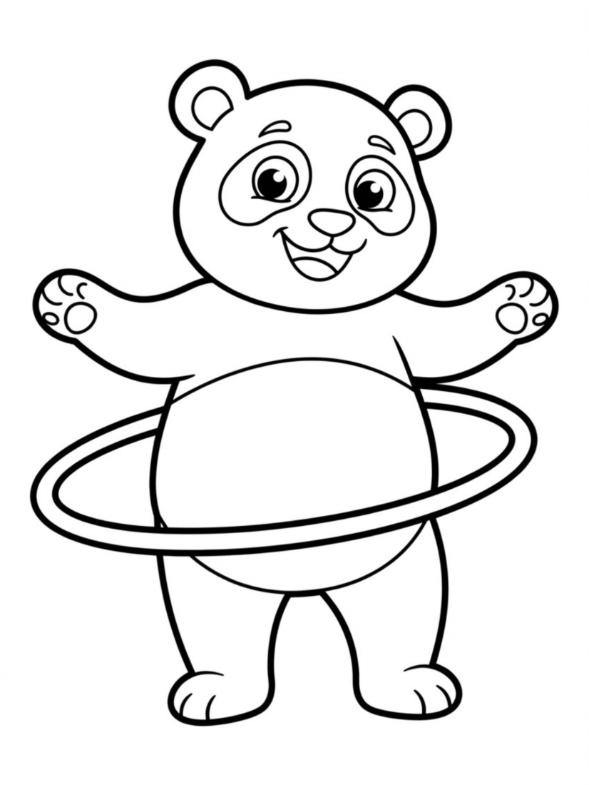Panda Hooping with a Hula Hoop