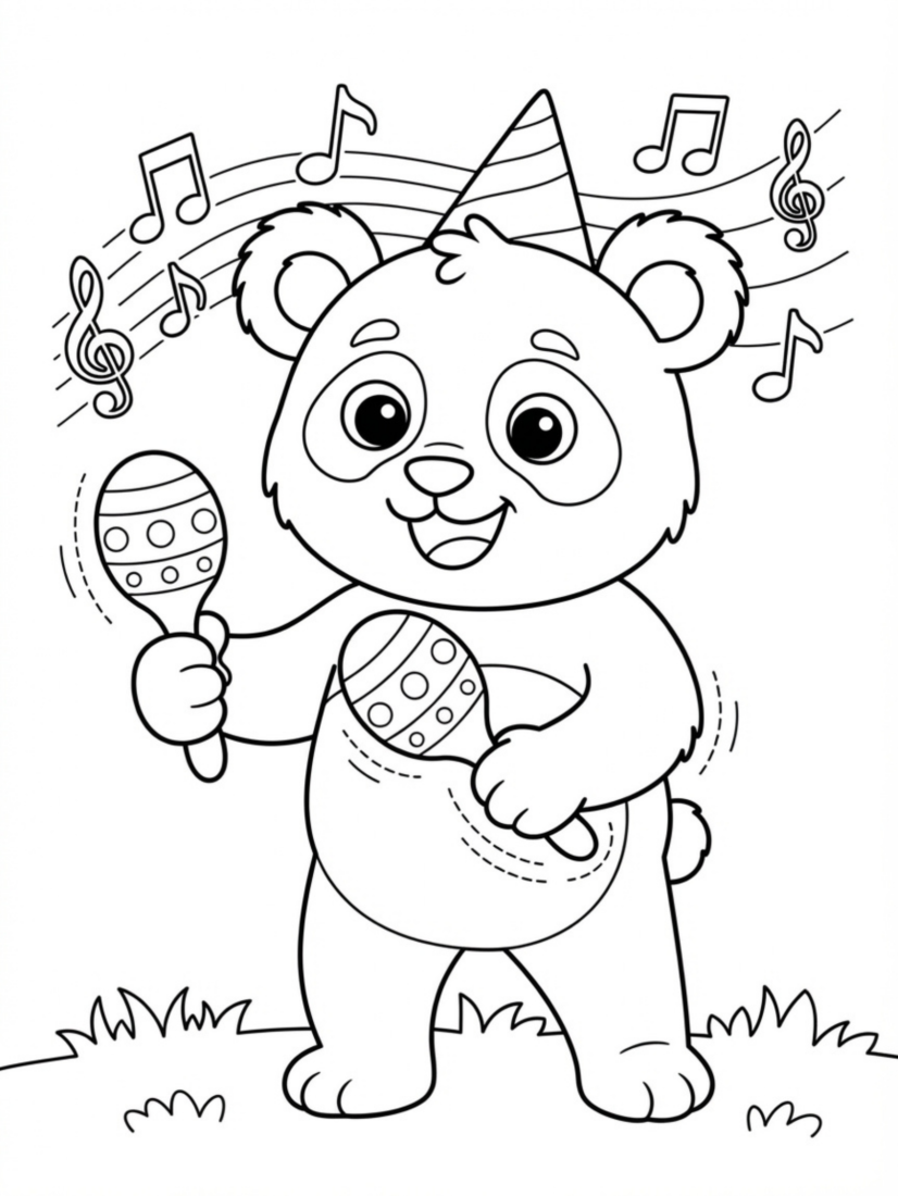 Panda Making Music with Maracas