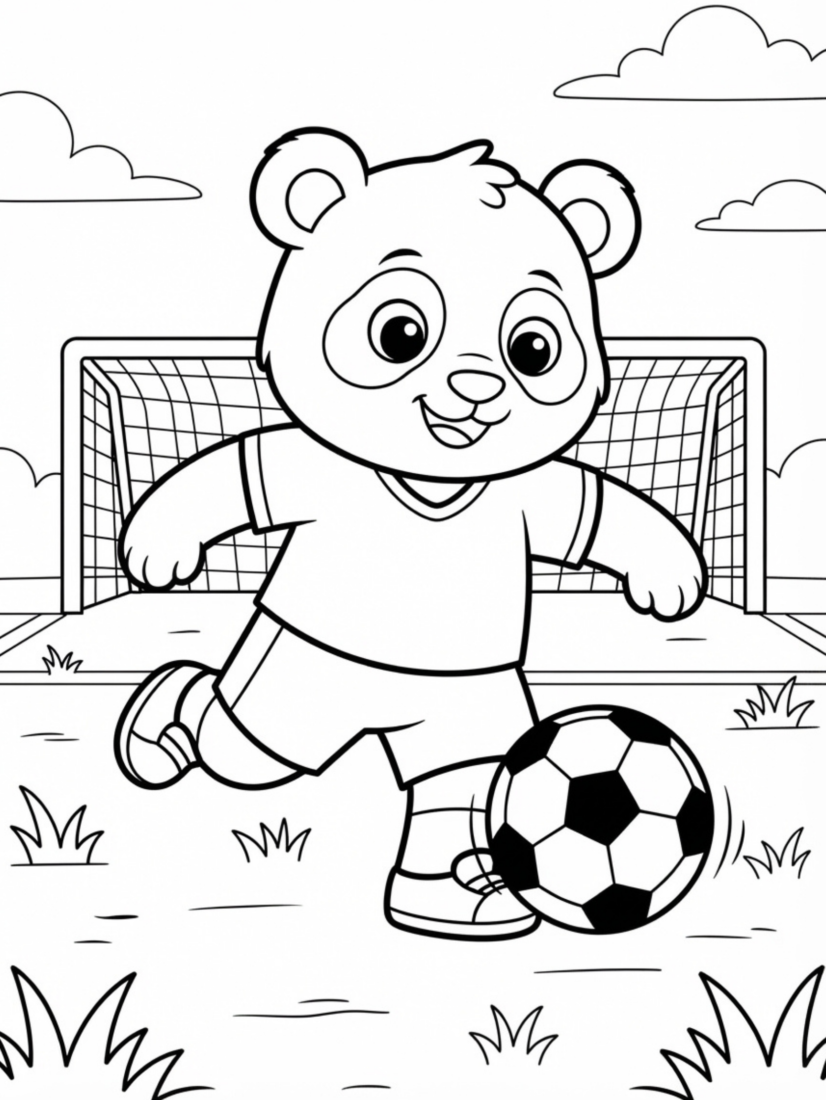 Panda Playing Soccer