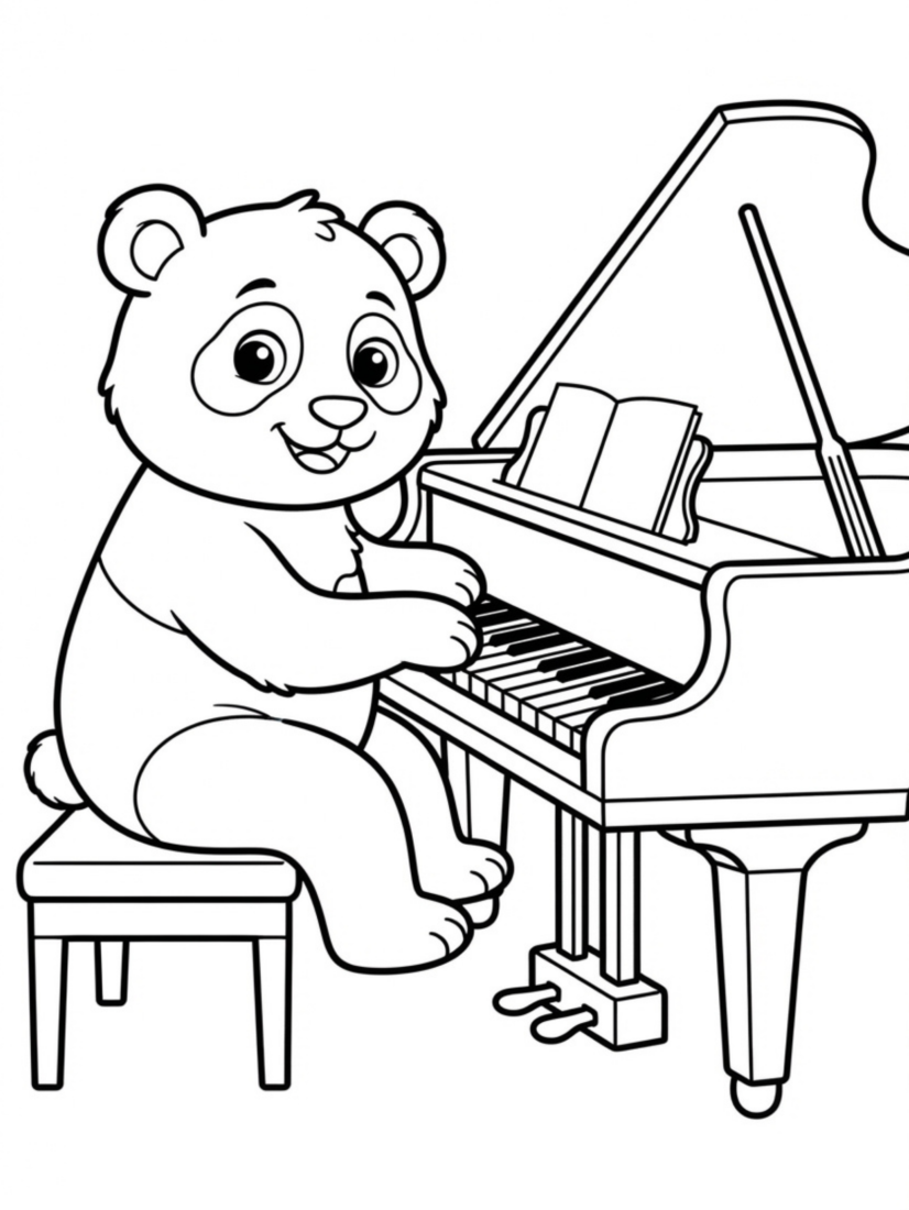 Panda Playing the Piano