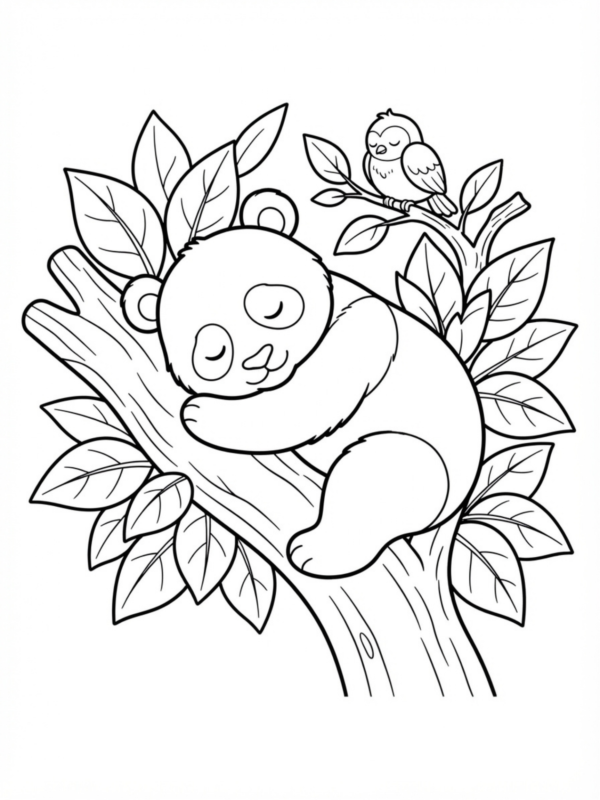 Panda Sleeping in a Tree