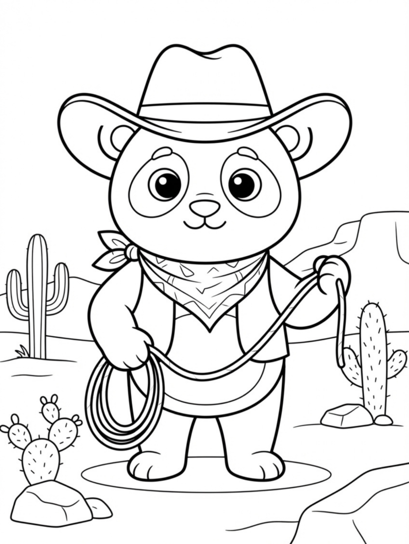 Panda Wearing a Cowboy Hat