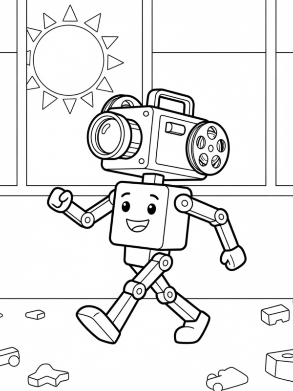 Projector-Head Man (Smiler) Walking