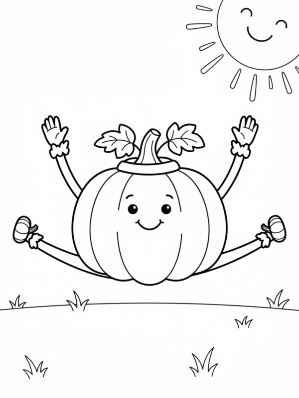 Pumpkin Doing Jumping Jacks