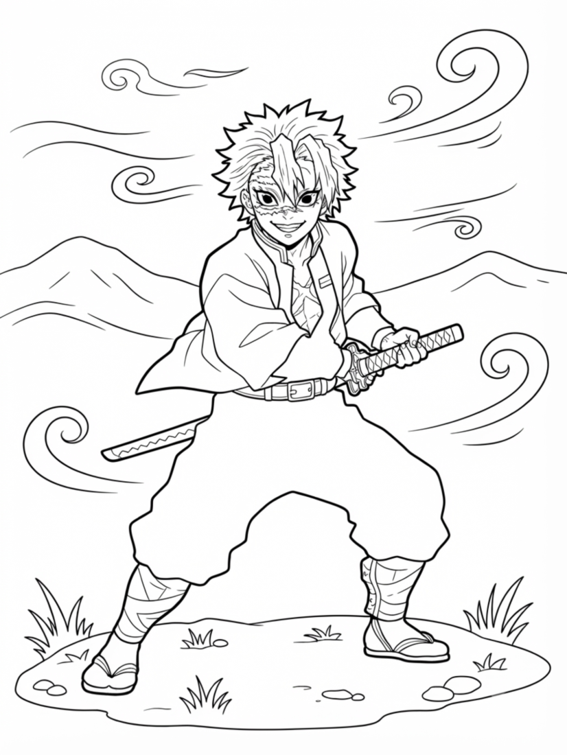 Sanemi Shinazugawa Grinning