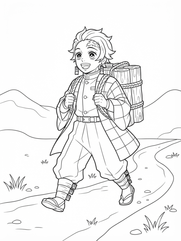 Tanjiro Carrying Firewood