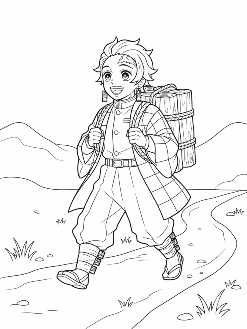 Tanjiro Carrying Firewood