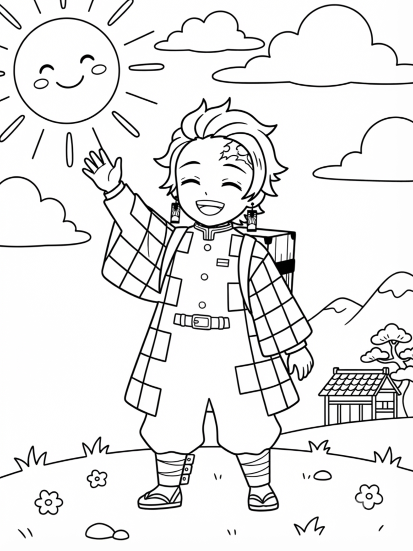 Tanjiro Kamado Waving Friendly