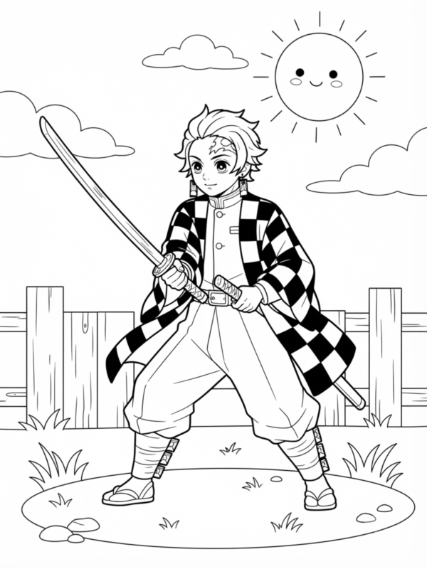 Tanjiro Training with a Wooden Sword