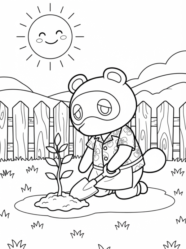 Tom Nook Planting a Tree Sapling