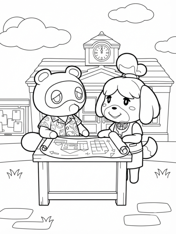 Tom Nook and Isabelle Working Together