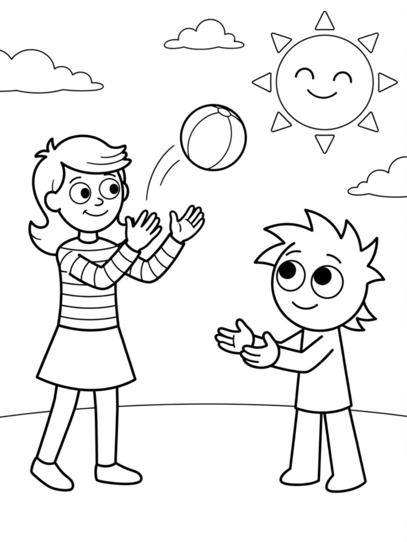 Wenda and Pinki Playing Catch