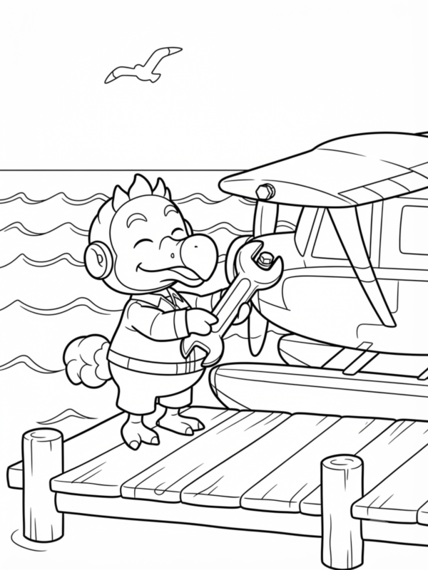 Wilbur Fixing the Seaplane