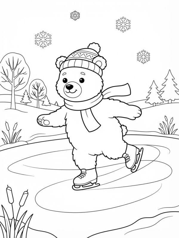 Ice Skating on a Frozen Pond