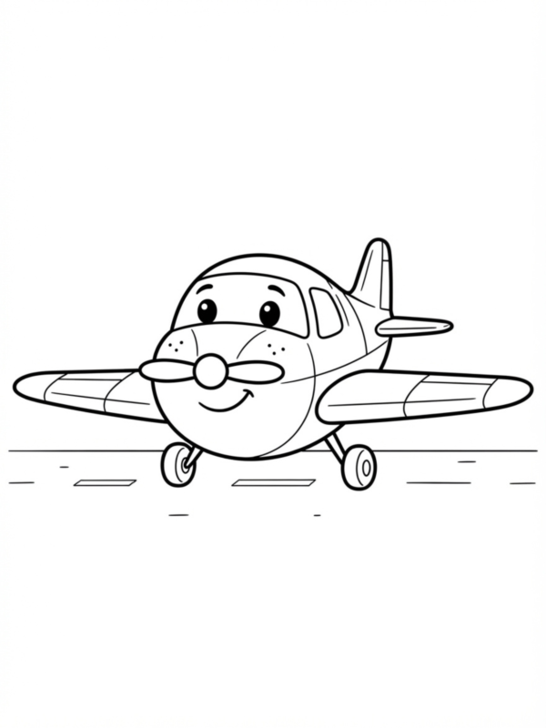 Happy Little Airplane Character