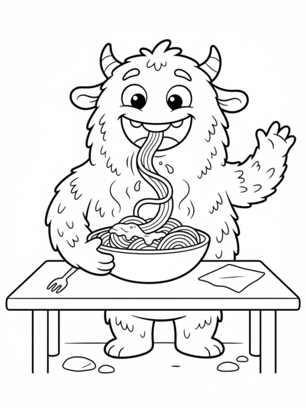 Monster Eating Spaghetti