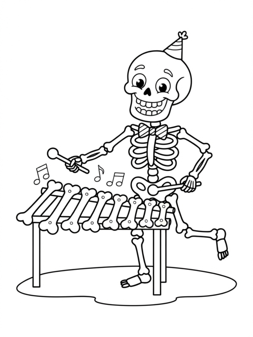 Skeleton Playing Xylophone