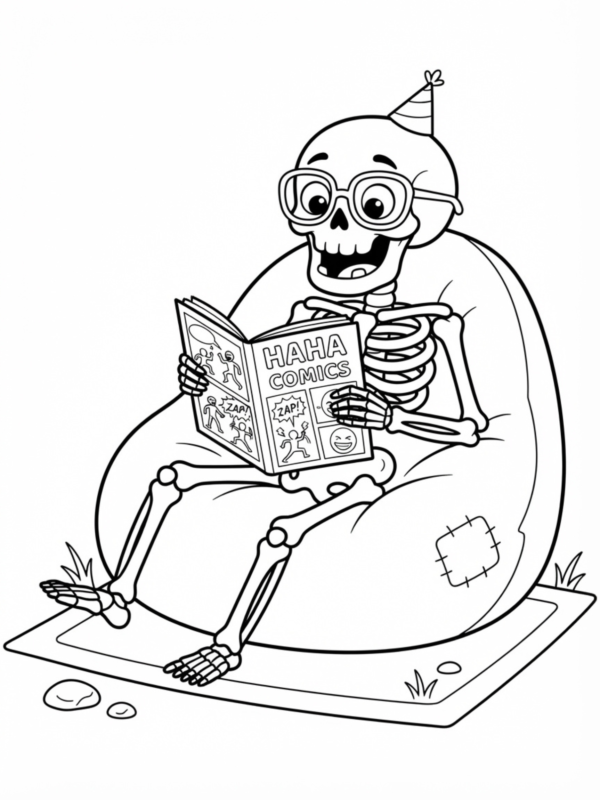 Skeleton Reading Comics