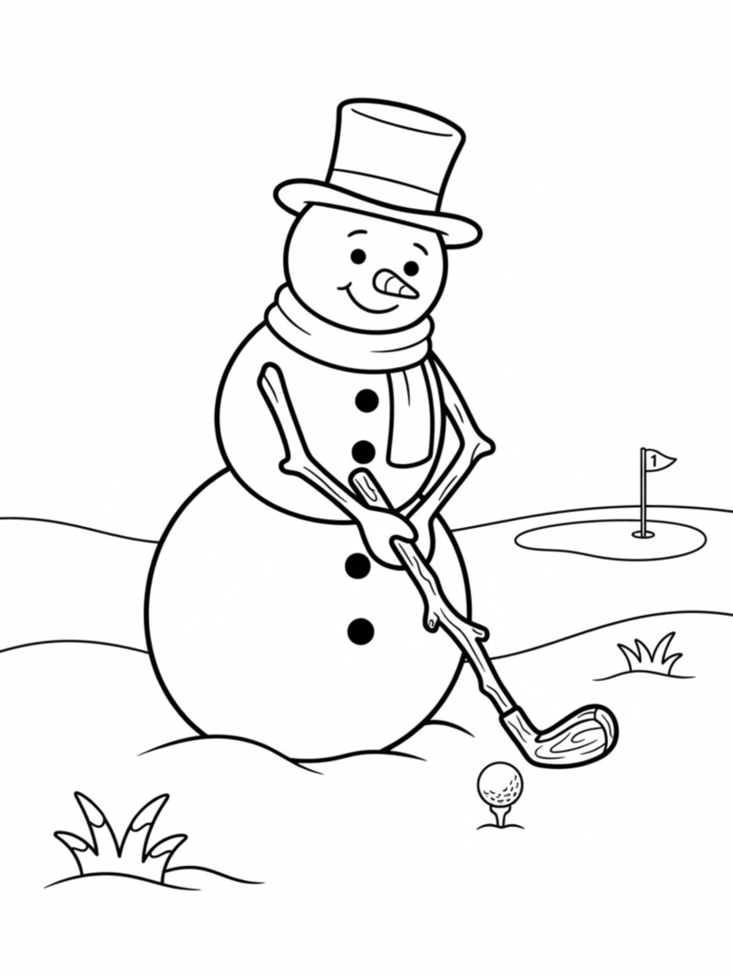 Snowman Winter Golf