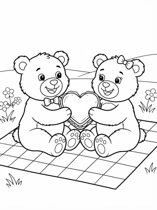 Teddy Bears Sharing a Picnic