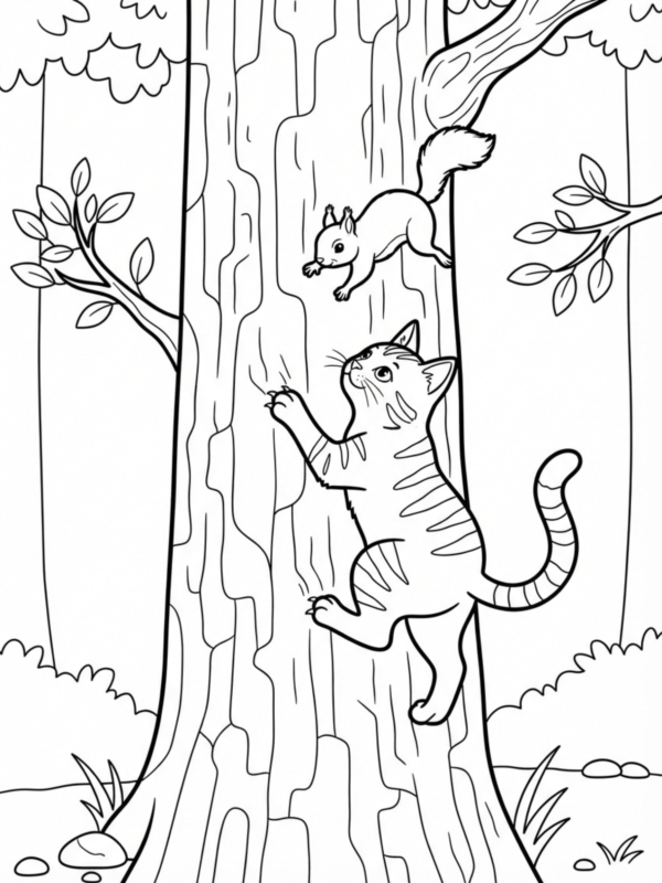 Tree-Climbing Squirrel Pursuit