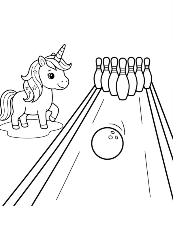 Unicorn Bowling a Strike